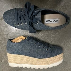 Steve Madden Karma Denim Espadrille Platform Sneaker